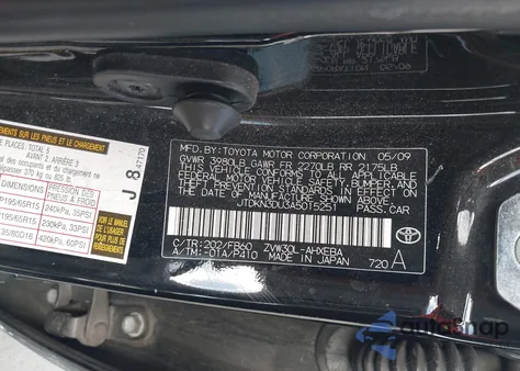 2010 Toyota Prius Iii from USA, damaged, VIN JTDKN3DU3A5015251